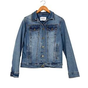 GALERIES LAFAYETTE Women's Blue Denim Jacket Sz 38 (US S) Basic‎ Closet Staple